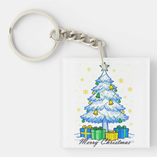 Christmas Tree & Gifts Merry Christmas Acrylic Key