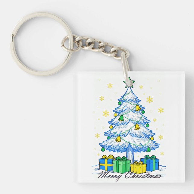 Christmas Tree & Gifts Merry Christmas Acrylic Key (Framsidan)