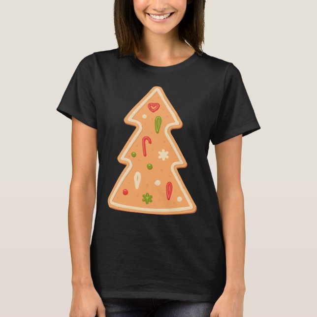 Christmas Tree Gingerbread cake Xmas T Shirt (Framsida)