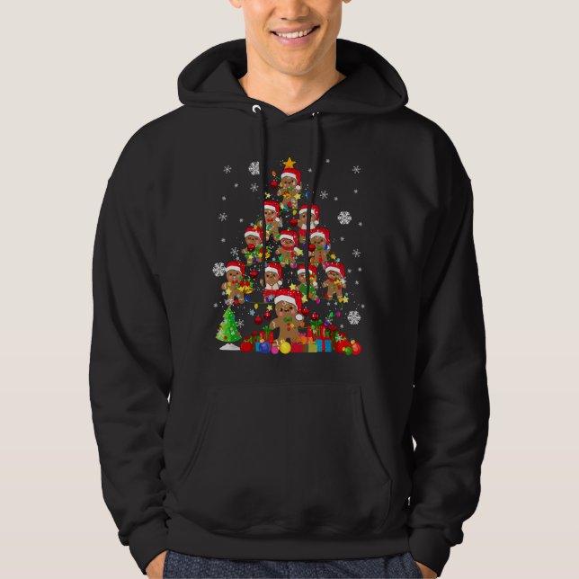 Christmas Tree Gingerbread Christmas Santa Gingerb Hoodie (Framsida)