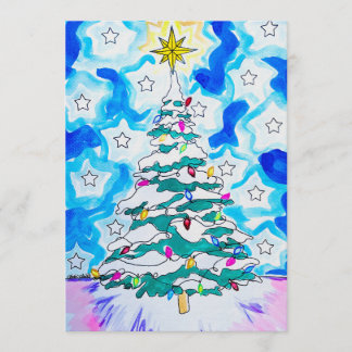 Christmas Tree Greeting Card Inbjudningar