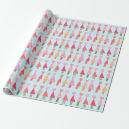 Christmas Tree Hearts Wrapping Paper Presentpapper
