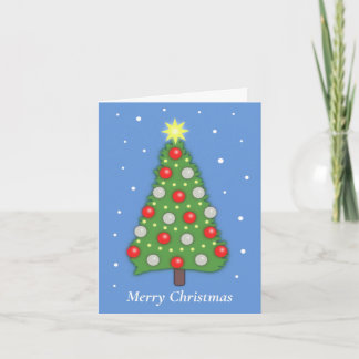 Christmas Tree in Snow Festive Holiday Card Kort