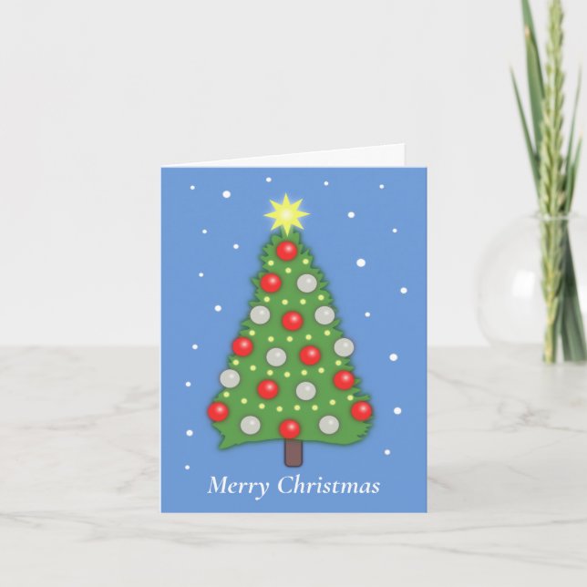 Christmas Tree in Snow Festive Holiday Card Kort (Framsida)