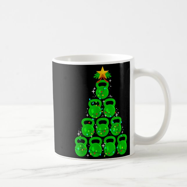 Christmas Tree Kettlebell Xmas Gym Workout Fitness Kaffemugg (Höger)