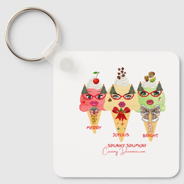 Christmas Tree Key Chain Spunky Spumoni Nyckelring (Framsida)