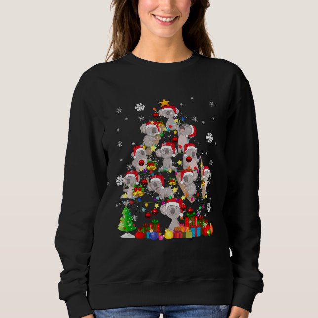 Christmas Tree Light Santa Koala Bear Animal T Shirt (Framsida)