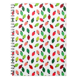 Christmas Tree Lights Bulbs Cover Notebook Journal Anteckningsbok