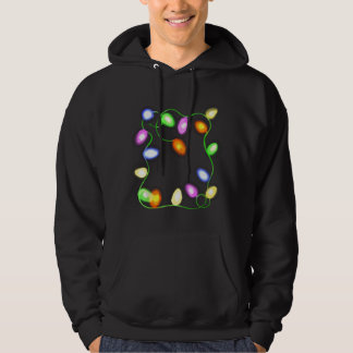 Christmas Tree Lights Glowing Festive Graphic Hoodie