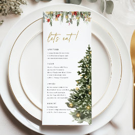 Christmas Tree Lights Pine Winter Wedding Dinner Meny