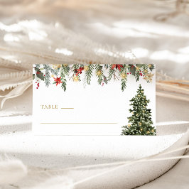 Christmas Tree Lights Pine Winter Wedding Placeringskort