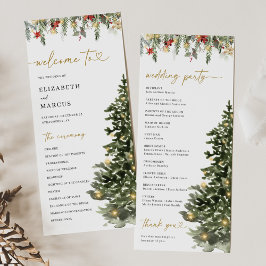 Christmas Tree Lights Pine Winter Wedding Program