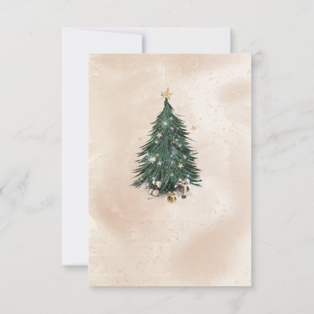 Christmas Tree Luxury Greeting Card Tack Kort (Baksida)