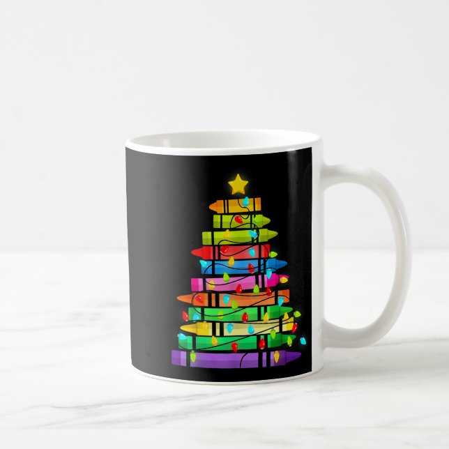 Christmas Tree Made Of Crayons School Teacher Life Kaffemugg (Höger)