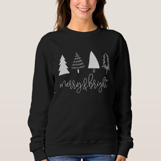 Christmas Tree Merry And Bright Cute For Winter Ho T Shirt (Framsida)