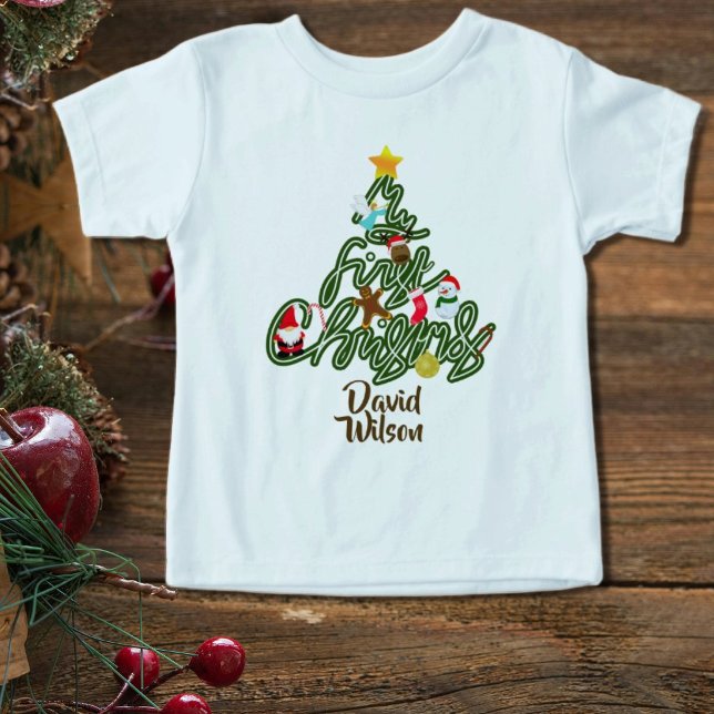  Christmas Tree My First Christmas for Kids T Shirt (Skapare uppladdad)
