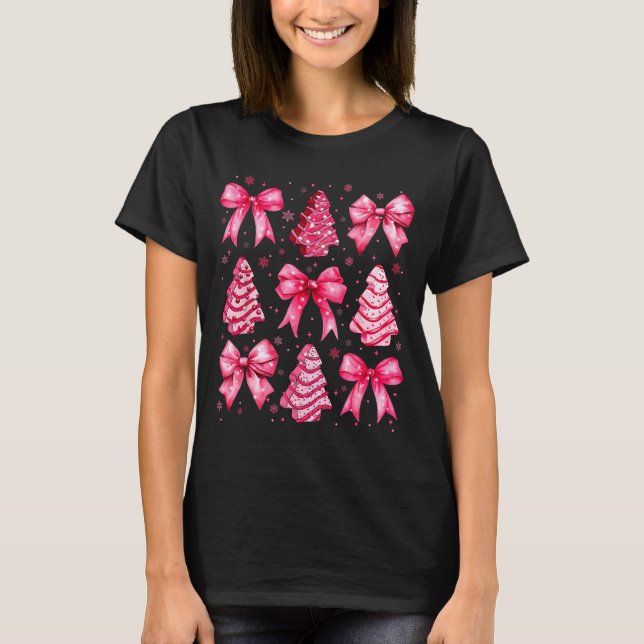 Christmas Tree Nk Cake Coquette Christmas Xmas Gir T Shirt (Framsida)