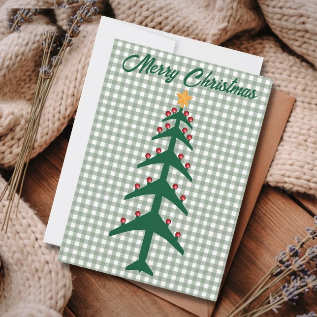 Christmas Tree of Airplanes & Photo Minimalist  Julkort (Skapare uppladdad)