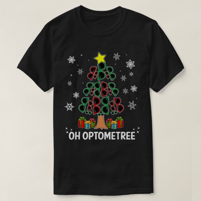 Christmas Tree Oh Optometree Optometry Glasses Des T Shirt (Design framsida)