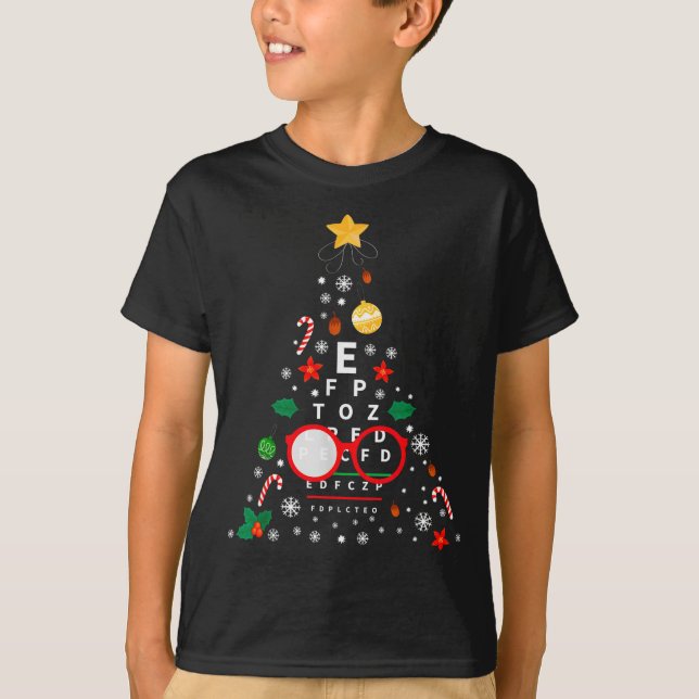 Christmas Tree Optician Optometrist _ Merry Xmas N T Shirt (Framsida)