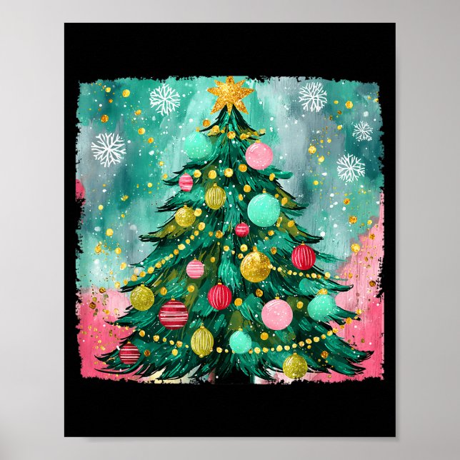 Christmas Tree Ornaments Holiday Xmas Lights Men W Poster (Framsidan)