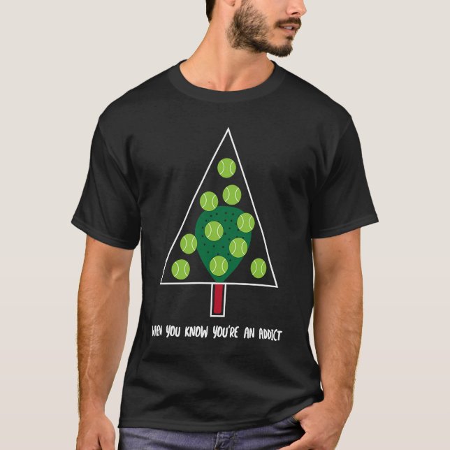 Christmas Tree Padel Obsessed T Shirt (Framsida)