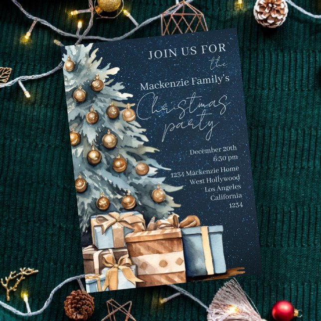  Christmas Tree Party Personalized Invitation Julkort (Christmas Tree Party Personalized Invitations by Ricaso. Hosting a holiday dinner? Invite in style)