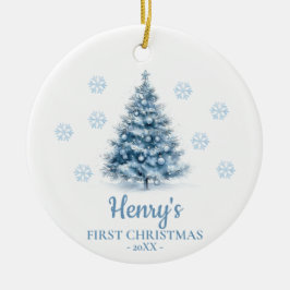 Christmas Tree Personalized Baby's First Christmas Julgransprydnad Keramik