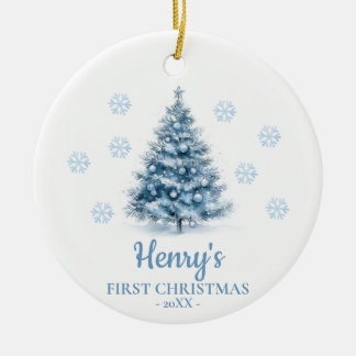 Christmas Tree Personalized Baby's First Christmas Julgransprydnad Keramik