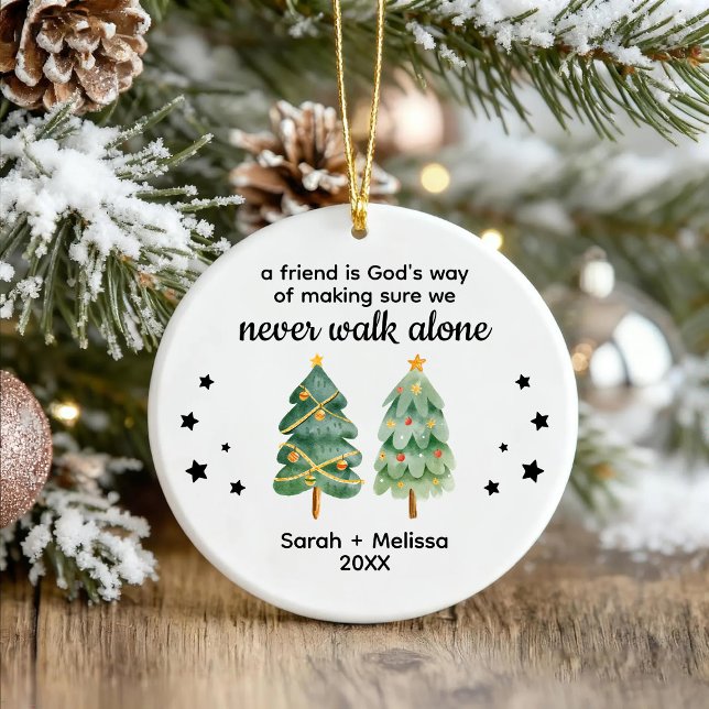 Christmas Tree Personalized Best Friend Name Julgransprydnad Keramik (Skapare uppladdad)