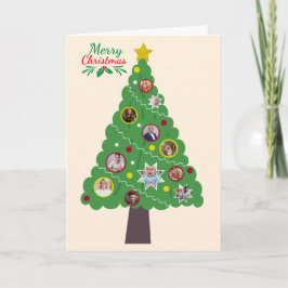 Christmas Tree Photo Collage Card Kort