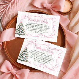 Christmas Tree Pink Bows Books for Baby Ticket Tilläggskort