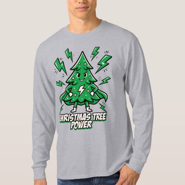 Christmas Tree Power Festive Tee (Framsida)