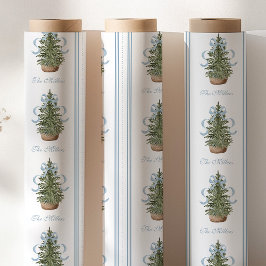 Christmas Tree Preppy Bow Blue Christmas Presentpapper