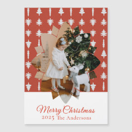 Christmas Tree Red Photo Holiday Magnetic