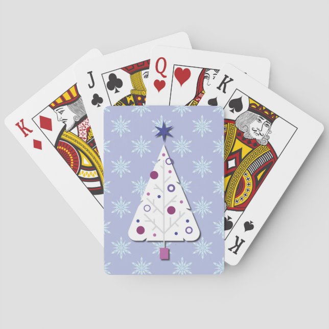 Christmas Tree Retro Art Holiday Casinokort (Baksidan)