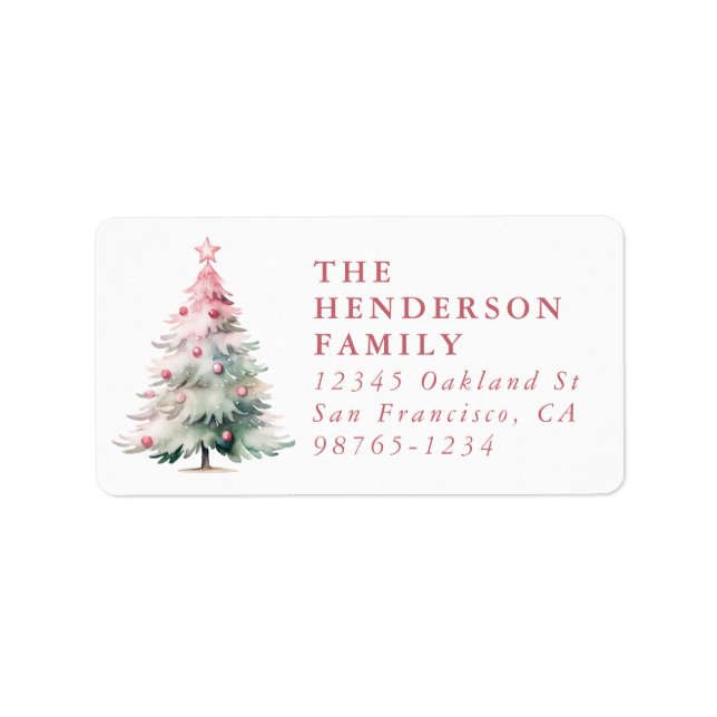Christmas Tree Return Address Label Adressetikett (Framsidan)