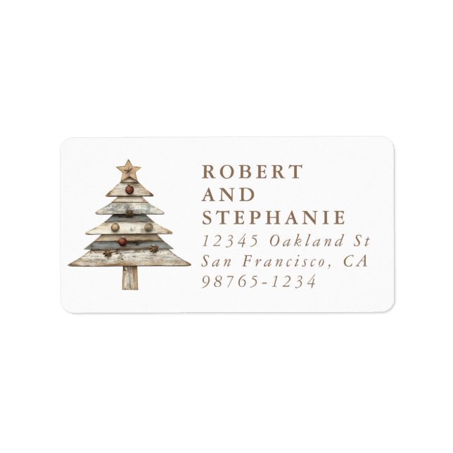 Christmas Tree Return Address Label Adressetikett (Framsidan)