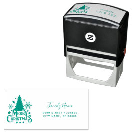 Christmas Tree Return Address Self-inking Stamp Självfärgande Stämpel