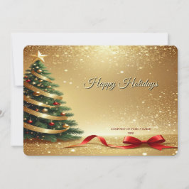 Christmas Tree Ribbons Holiday Card Julkort
