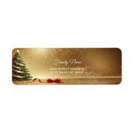 Christmas Tree Ribbons Return Address Label Returadress Etikett