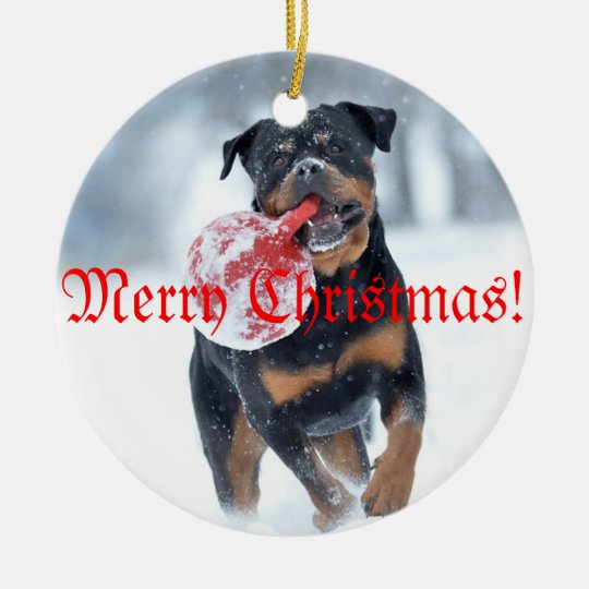 Christmas tree Rottweiler Julgransprydnad Keramik