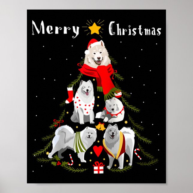 Christmas Tree Samoyed Lover Xmas Dog Owner New Ye Poster (Framsidan)