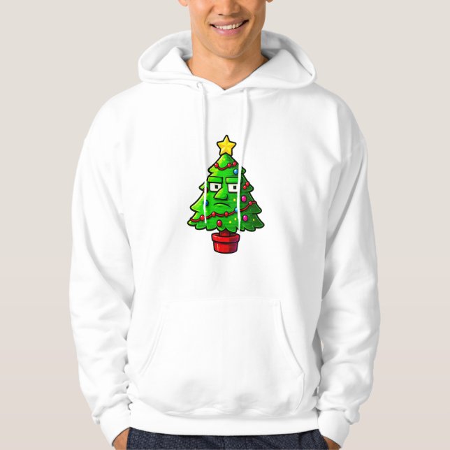 Christmas Tree Santa Brainrot Steal Video Game Hoodie (Framsida)
