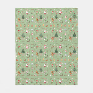 Christmas Tree Santa cute character holiday design Fleecefilt