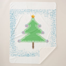 Christmas Tree Sherpa Blanket