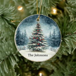 Christmas Tree Snow Nature Ornament