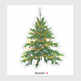 Christmas tree sticker cute green classic holiday klistermärken