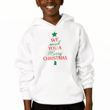 Christmas Tree Text Hoodie – Festive Holiday Messa