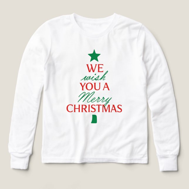 Christmas Tree Text Hoodie – Festive Holiday Messa T Shirt (Design framsida)